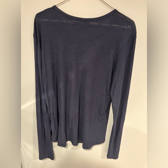 James Perse long sleeve Scooby neck navy shirt size 4 - Picture 4 of 7